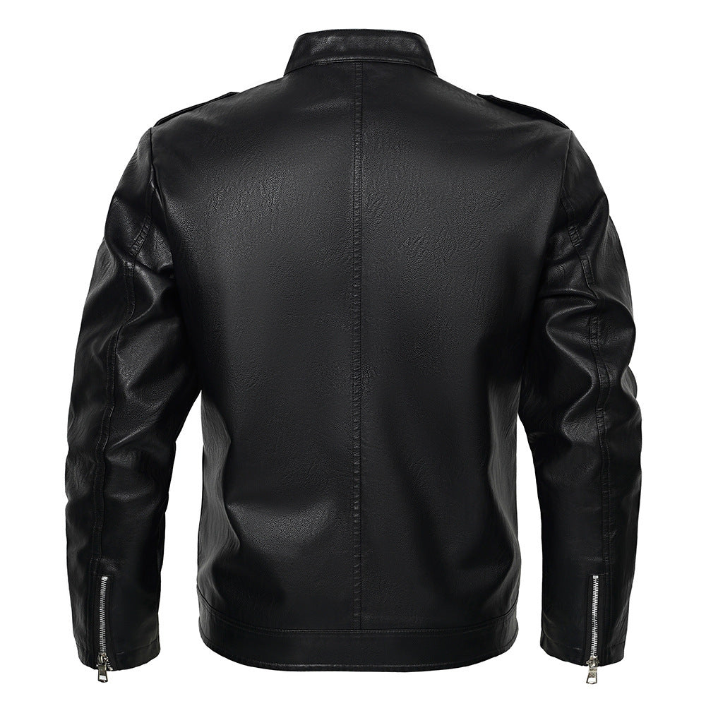 Stand Collar Motorcycle Clothing Men's Jacket