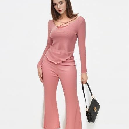 Solid Color Homewear Pajamas Suit