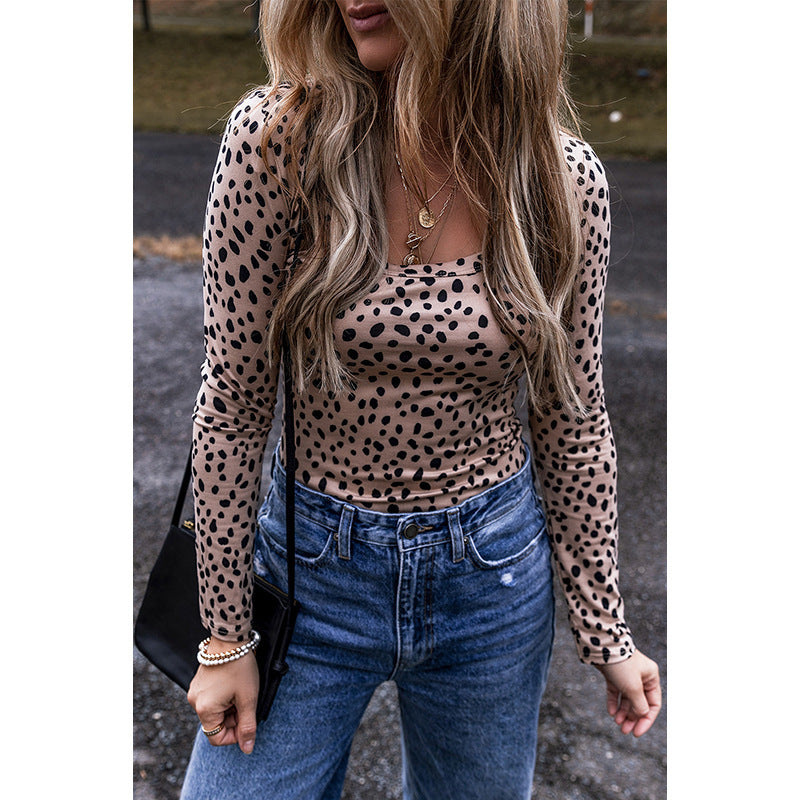 Women's Round Neck Jumpsuit European And American Fashion & Trend Leopard Print