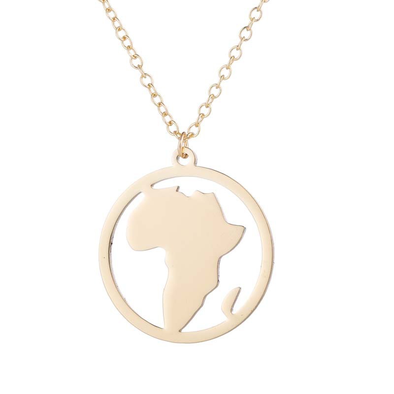 Stainless Steel South Africa Map Necklace