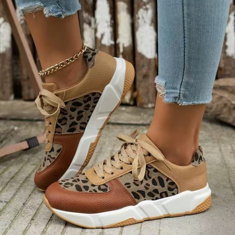 Thick Bottom Camouflage Lace Up Casual Sneaker Women