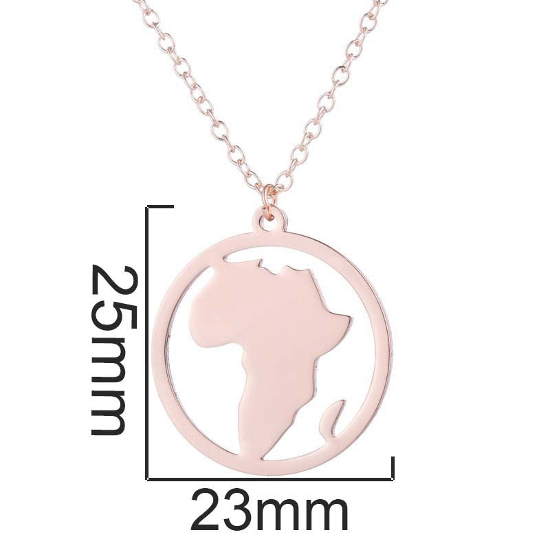 Stainless Steel South Africa Map Necklace