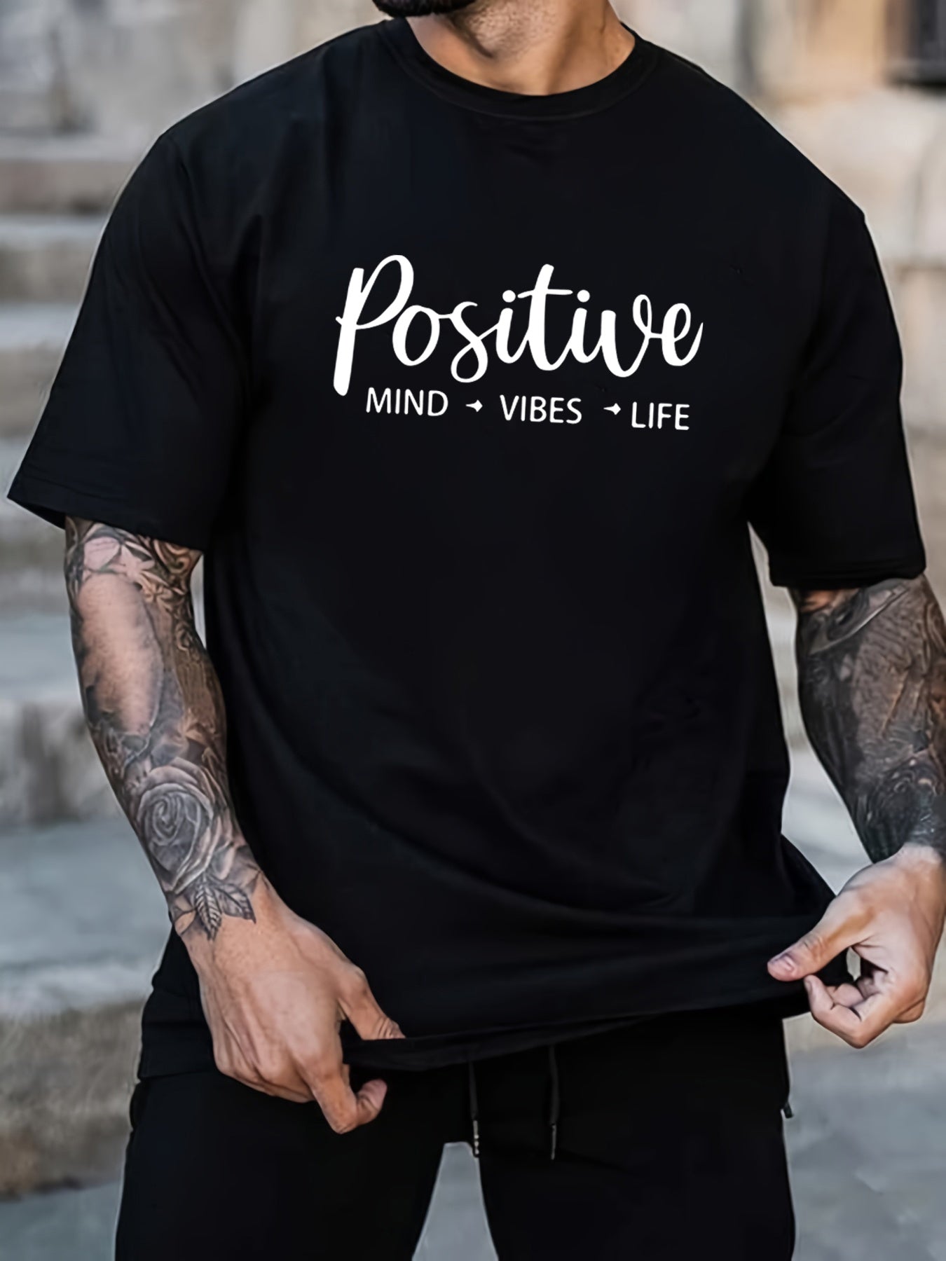 Men's T-shirt, Front Printed T-shirt, Summer, Spring, Autumn Casual Short Sleeved T-shirt, Top As A Gift