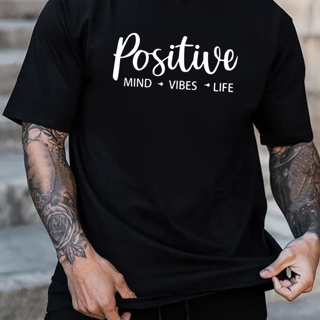 Men's T-shirt, Front Printed T-shirt, Summer, Spring, Autumn Casual Short Sleeved T-shirt, Top As A Gift