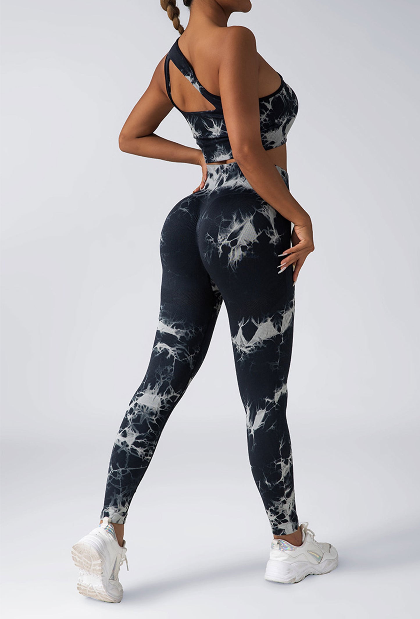 Women Scrunch Workout Leggings Butt Lifting High Waisted Yoga Pants - Tie Dye Seamless Booty Gym Tights