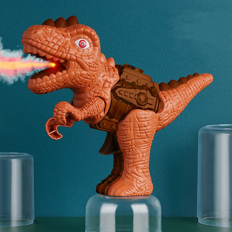 Dinosaur Sound Fire Spray Gun Tyrannosaurus Rex Triceratops Sound Light Summer Outdoor Disinfection Safe Gun Kids Toy Portable