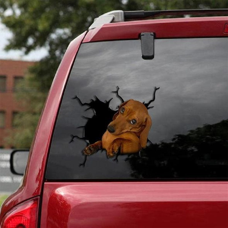 Animal Wall All Kinds Of Puppy Creative Broken Hole Car Window Electrostatic Stickers